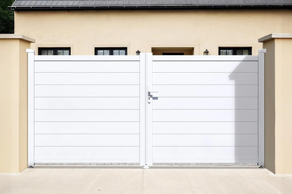 Casanoov Aluminum Swing Gate 392 cm x 161 cm Anthracite Gray RAL 7016 - KIT-000024