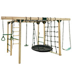 Lifespan Kids Premium Timber Jungle Gym Play Centre, 406cm x 196.2cm x 205cm, 5 Children, 50kg - Orangutan Climbing Cube