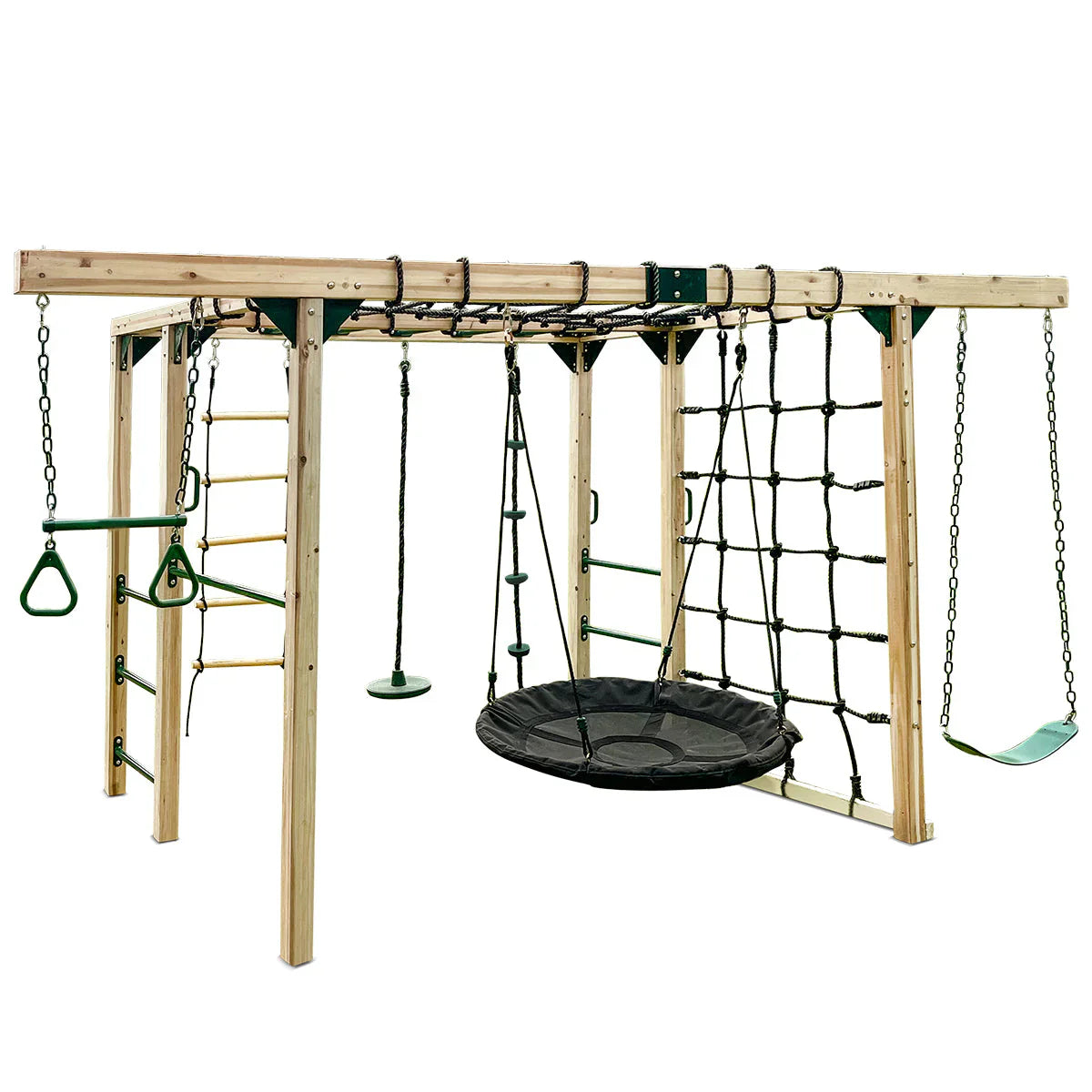 Lifespan Kids Premium Timber Jungle Gym Play Centre, 406cm x 196.2cm x 205cm, 5 Children, 50kg - Orangutan Climbing Cube