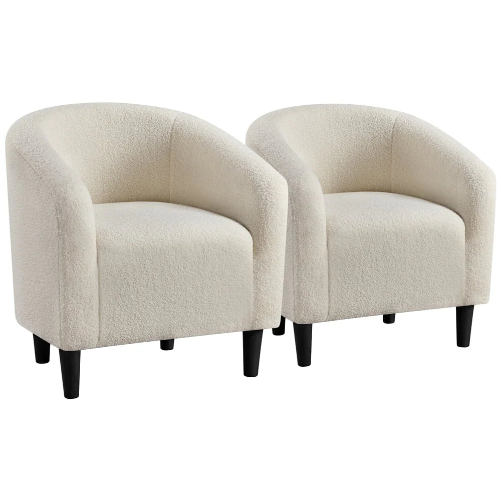 Easyfashion Tub Chairs Set Of 2 - Yellow Velvet
