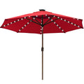 EliteShade 9ft Market Patio Umbrella With 80 LED Lights, Ruby