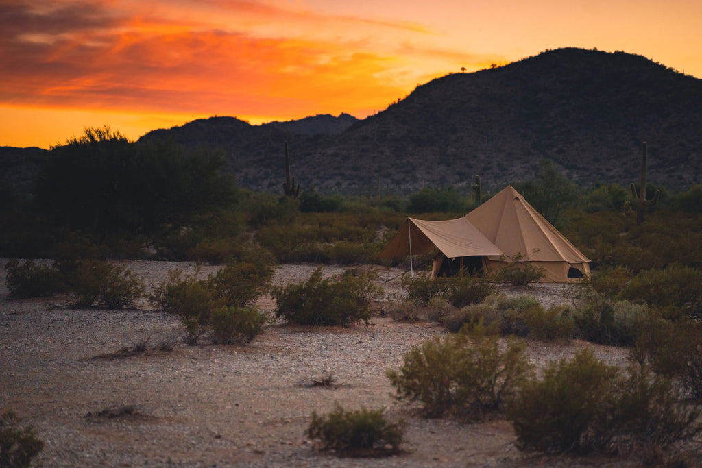 White Duck Outdoors Regatta Bell Tent Awning, Desert Red, 10 ft - Complete Canopy With Poles