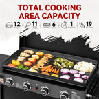 Royal Gourmet 30-Inch 4-Burner Propane Gas Griddle With Convertible Cart And Hood - PD4001