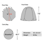 Alvantor Screen House Camping Instant Canopy 12 ft x 12 ft - Beige