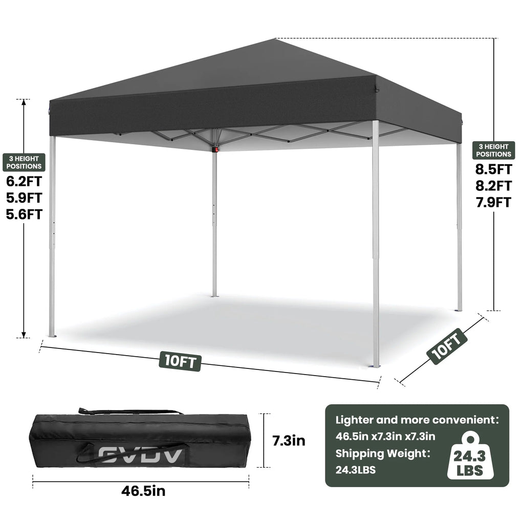 GVDV 10x10 ft Easy Pop Up Outdoor Canopy Tent - Blue