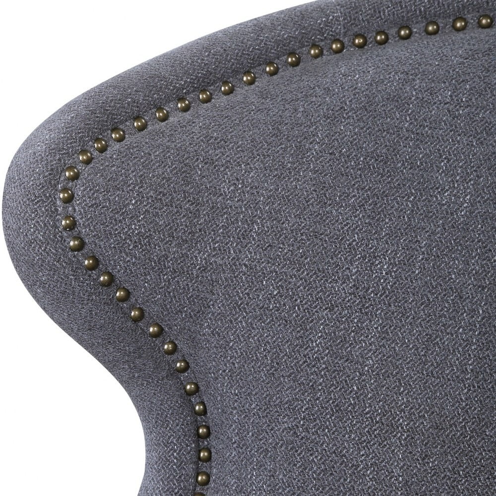 Bailey Street Home Swivel Chair, 32 inch, Dark Charcoal Gray/Antique Brass Finish - 208-Bel-4190615