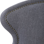 Bailey Street Home Swivel Chair, 32 inch, Dark Charcoal Gray/Antique Brass Finish - 208-Bel-4190615