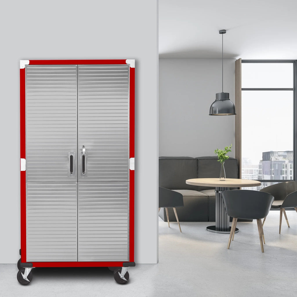 Seville Classics UltraHD Rolling Storage Cabinet, Granite, 36in W x 18in D x 72in H