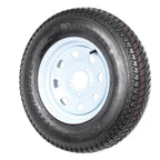 2-Pack ST175/80D13 Trailer Tires On White Spoke Rims - Load Range C, 5-Lug Mounting