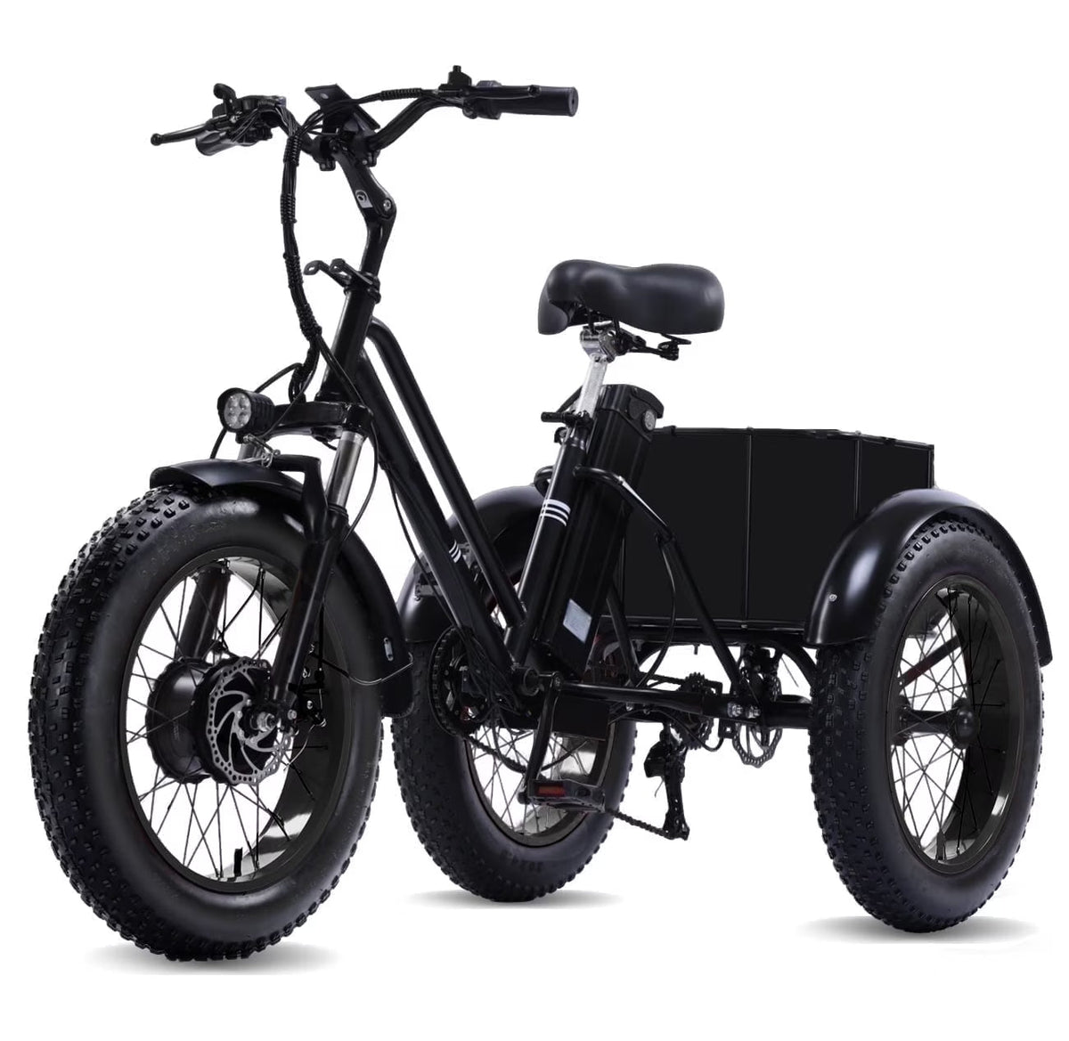 YEBEI Folding Electric Tricycle for Adults, 500W Motor, 48V15AH Lithium Battery, 20 x 4.0 in Fat Tires