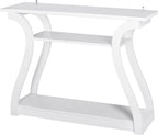 3-Tier Console Table With Storage Shelves - White
