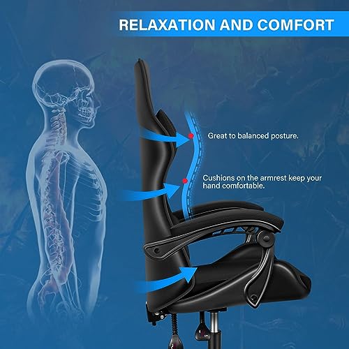 YSSOA Gaming Chair With Headrest, Lumbar Support And Retractable Footrest