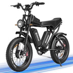 1500W Electric Mountain Bike 48V 20Ah, 20 inch Fat Tires, Shimano 7-Speed, Full Suspension - q20-1500w