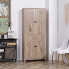 HOMCOM Freestanding 4-Door Kitchen Pantry Storage Cabinet, 72in, 4-Tier - Adjustable Shelves