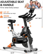 pooboo Indoor Exercise Bike With Adjustable Resistance And Belt Drive