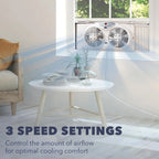 Bionaire Twin Window Fan With Reversible Airflow, 3 Speeds And Remote Control