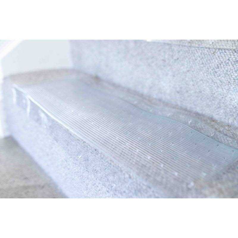 Clear Vinyl Stair Tread Carpet Protectors, 24 Inch Wide x 8 Inch Deep, Set of 2