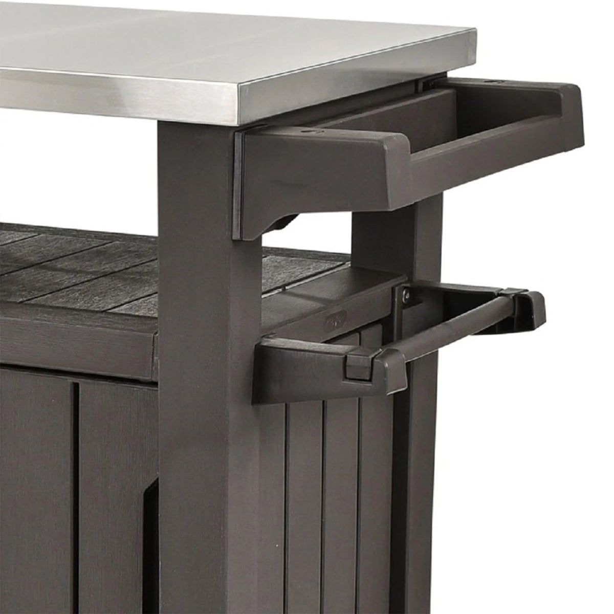 Keter Outdoor Kitchen Rolling Bar Cart, Brown, 78 Gallon - Unity XL