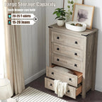 Farmhouse Engineered Wood 5-Drawer Dresser, 15.75in D x 31.25in W x 48in H