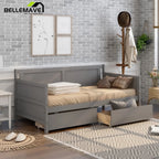 Bellemave Twin Wood Storage Daybed With 2 Drawers, Gray