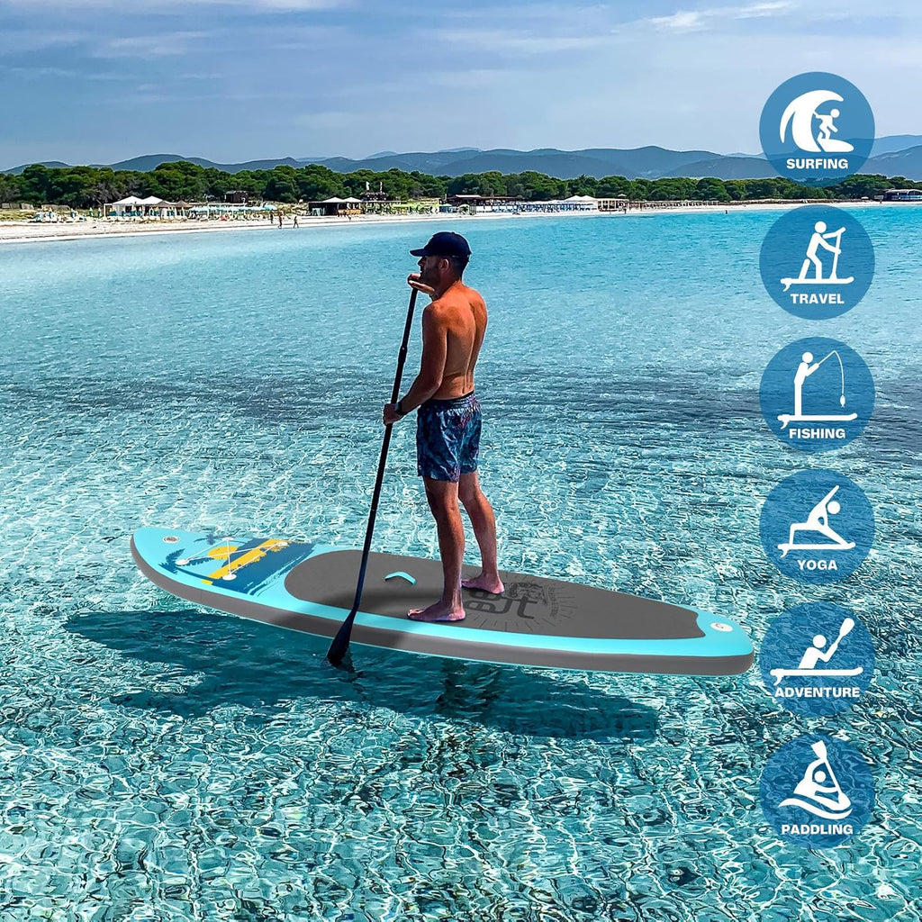 FunWater Inflatable Stand Up Paddle Board, 11 ft x 32 in x 6 in - SUP Paddle Accessories
