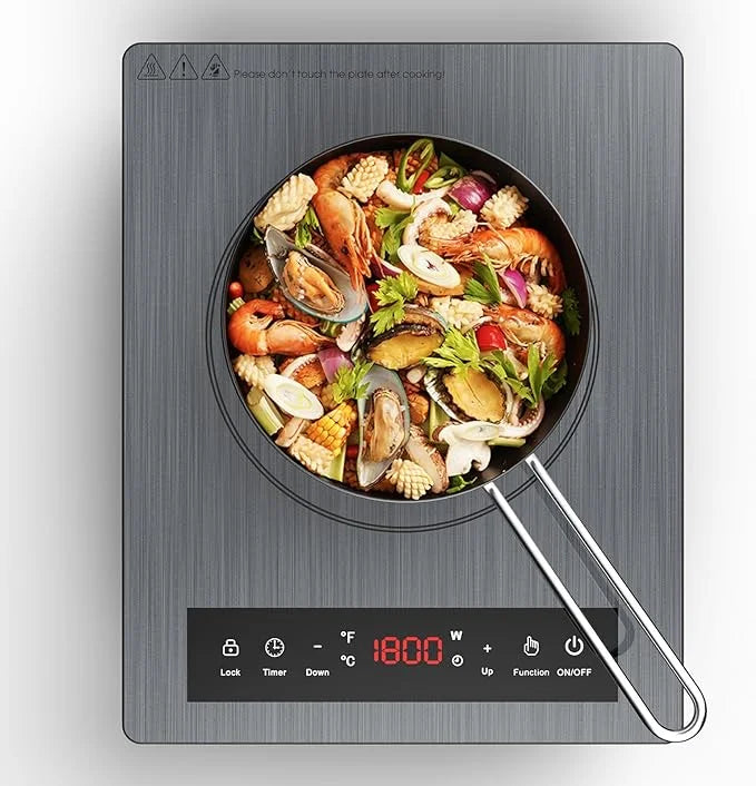 Portable Induction Cooktop, Single Burner, 1800W, Sensor Touch Control