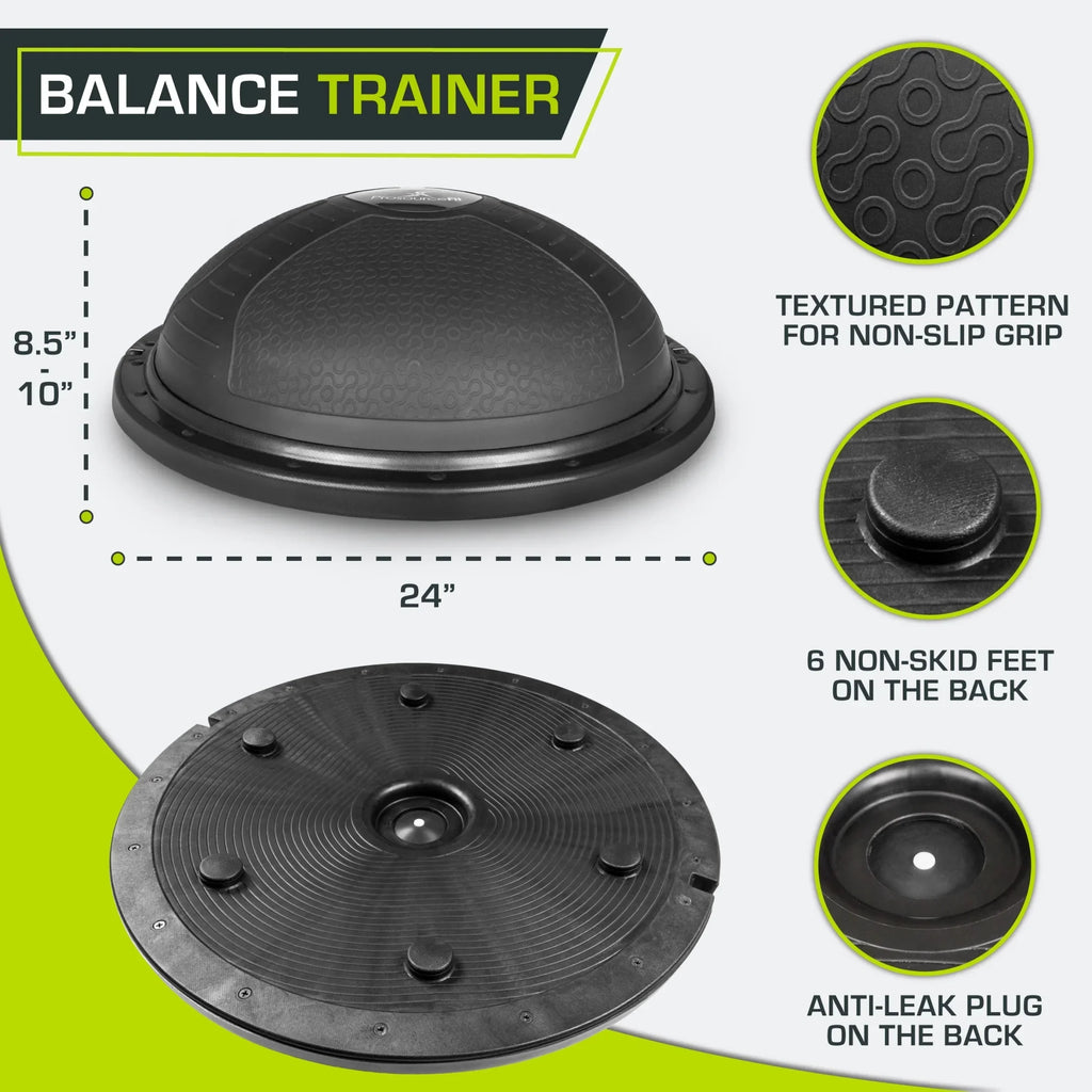ProsourceFit Balance Trainer With Resistance Bands - Black