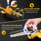 AVADA 2-in-1 Electric Pole Saw With 6 Inch Brushless Mini Chainsaw, 2 x 3000mAh Batteries, 15.7FT Reach