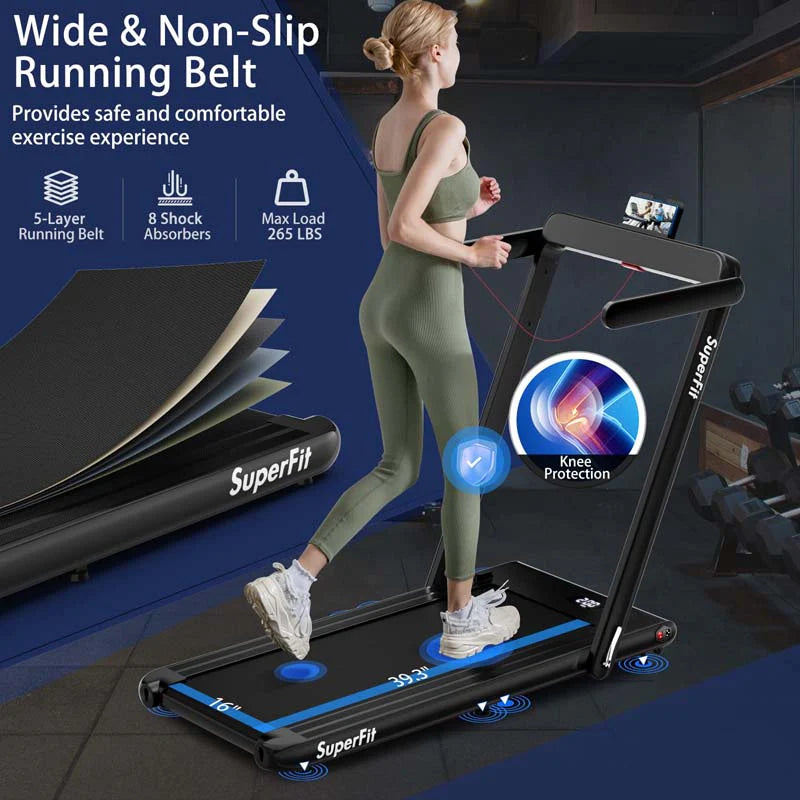GYMAX 2-in-1 Folding Under Desk Treadmill With Speaker, App And Remote Control - 2.5HP