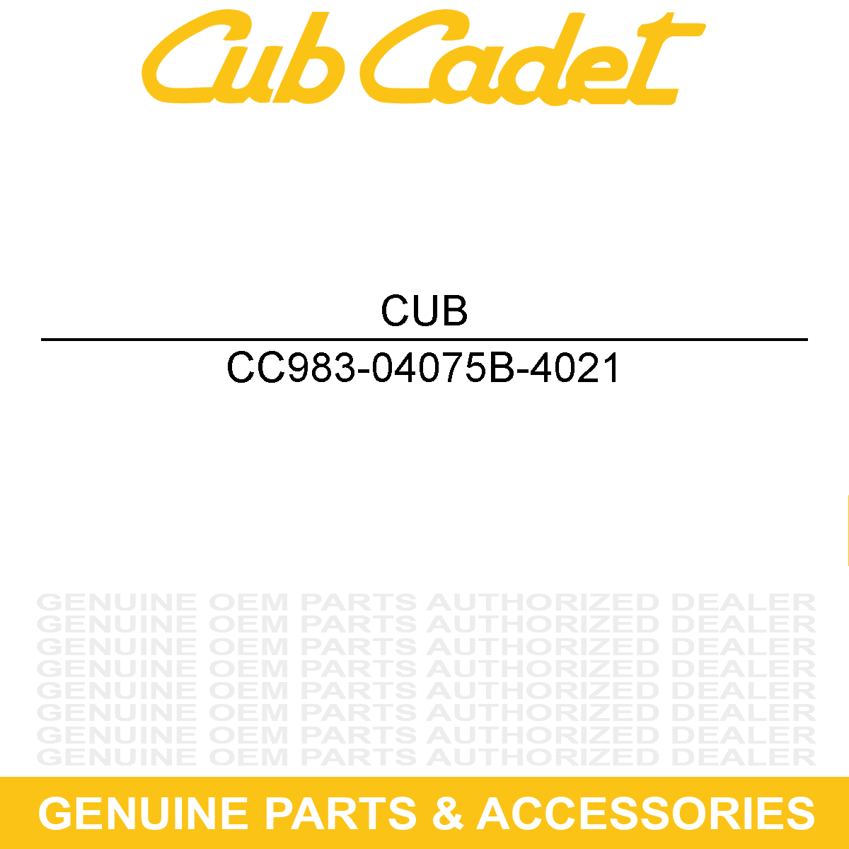 CUB CADET Yellow 50in Deck Shell For SLT1550 LT1050 Lawn Tractors - 983-04075B-4021