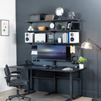 VIVO Black Freestanding Modular Pegboard Organizer With 3-Tier Organization - PP-2-PB058