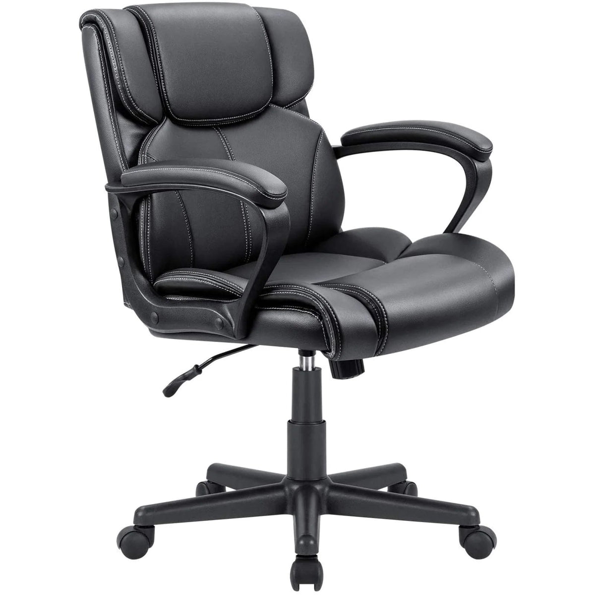 Mid-Back Ergonomic Swivel Office Chair - Black