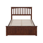 AFI Becket Full Solid Wood Low Profile Platform Bed With Matching Footboard, Walnut