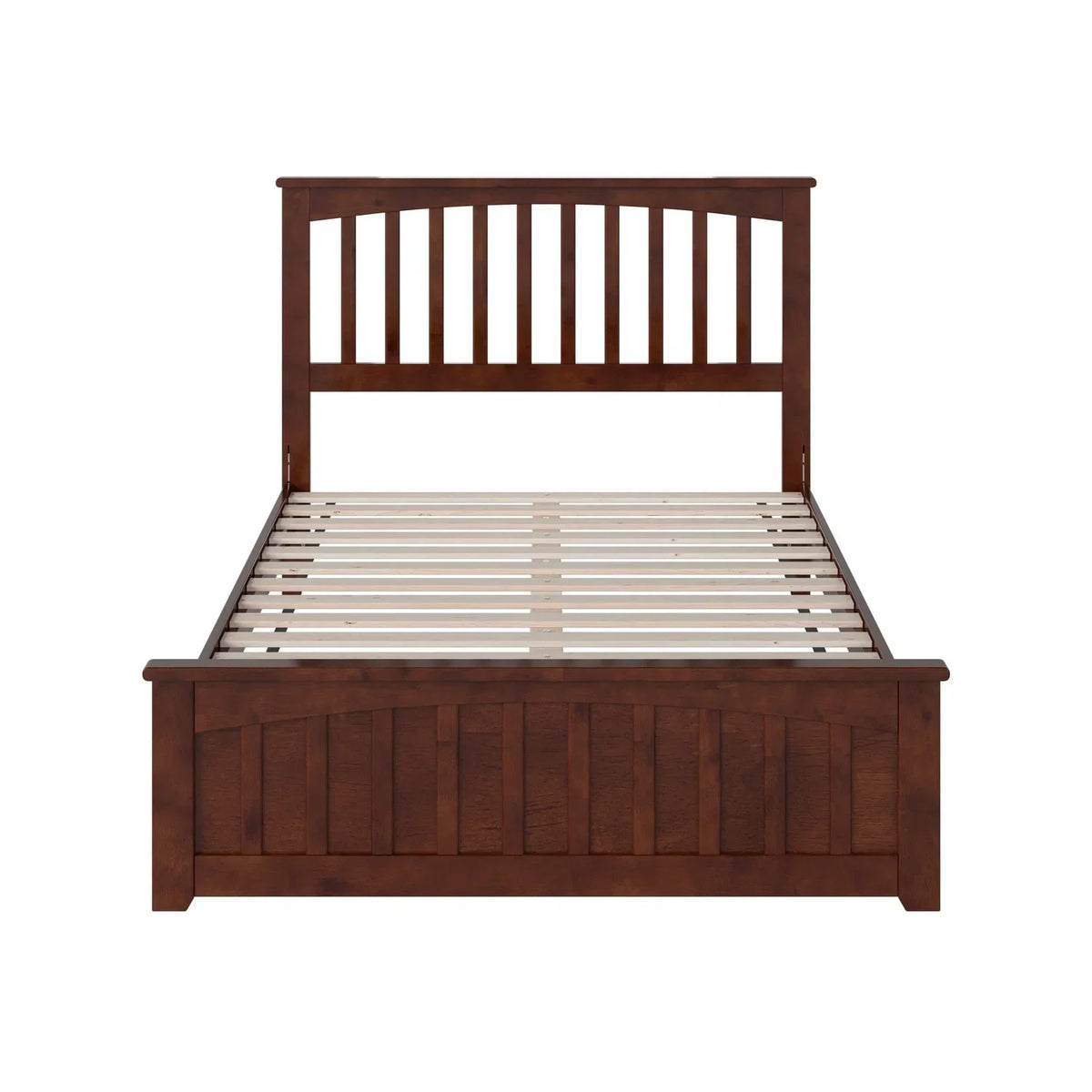 AFI Becket Full Solid Wood Low Profile Platform Bed With Matching Footboard, Walnut
