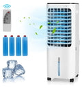 Bladeless Evaporative Cooler, 12L, 4 Ice Packs, 4 Modes, 3 Speeds, 7.5H Timer, White
