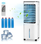 Bladeless Evaporative Cooler, 12L, 4 Ice Packs, 4 Modes, 3 Speeds, 7.5H Timer, White