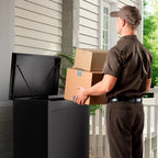Gaonala Steel Package Delivery Box 19.6x14.4x44.9in Lockable Weather-Resistant Black