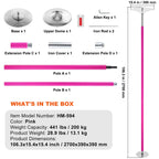 KFFKFF Dance Pole Set, 45mm Stainless Steel, Silver - HM-590S