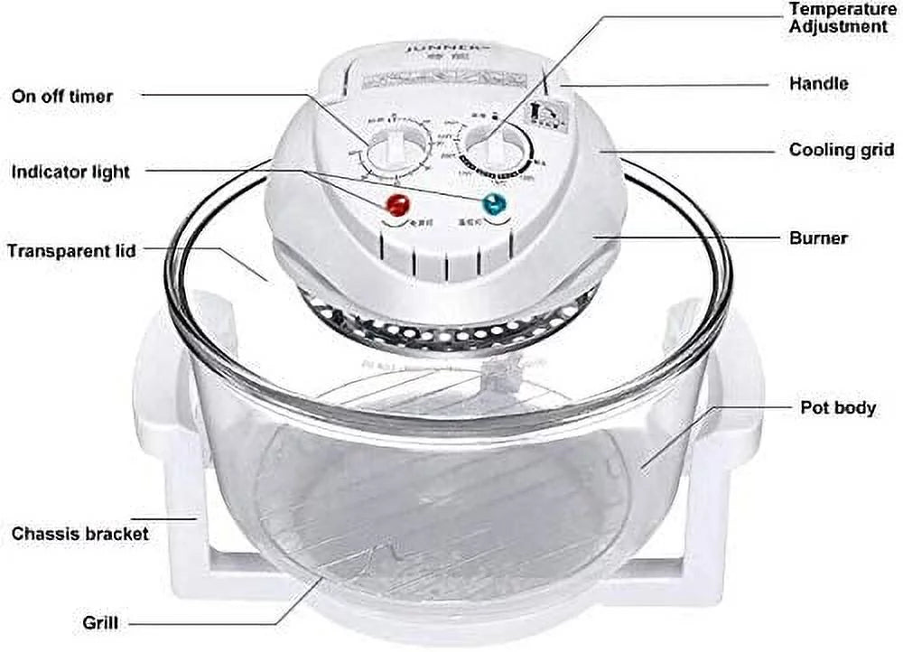 12L Electric Turbo Air Fryer Multifunction Convection Oven Roaster - 110V
