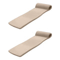 TRC Recreation Sunsation Foam Pool Float Lounger With Headrest, 1.75 in Thick, 2 Pack, Bronze