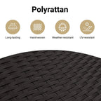 vidaXL Outdoor Poly Rattan Storage Bench With Cushion, Black, 45.3 x 20.1 x 20.5 in