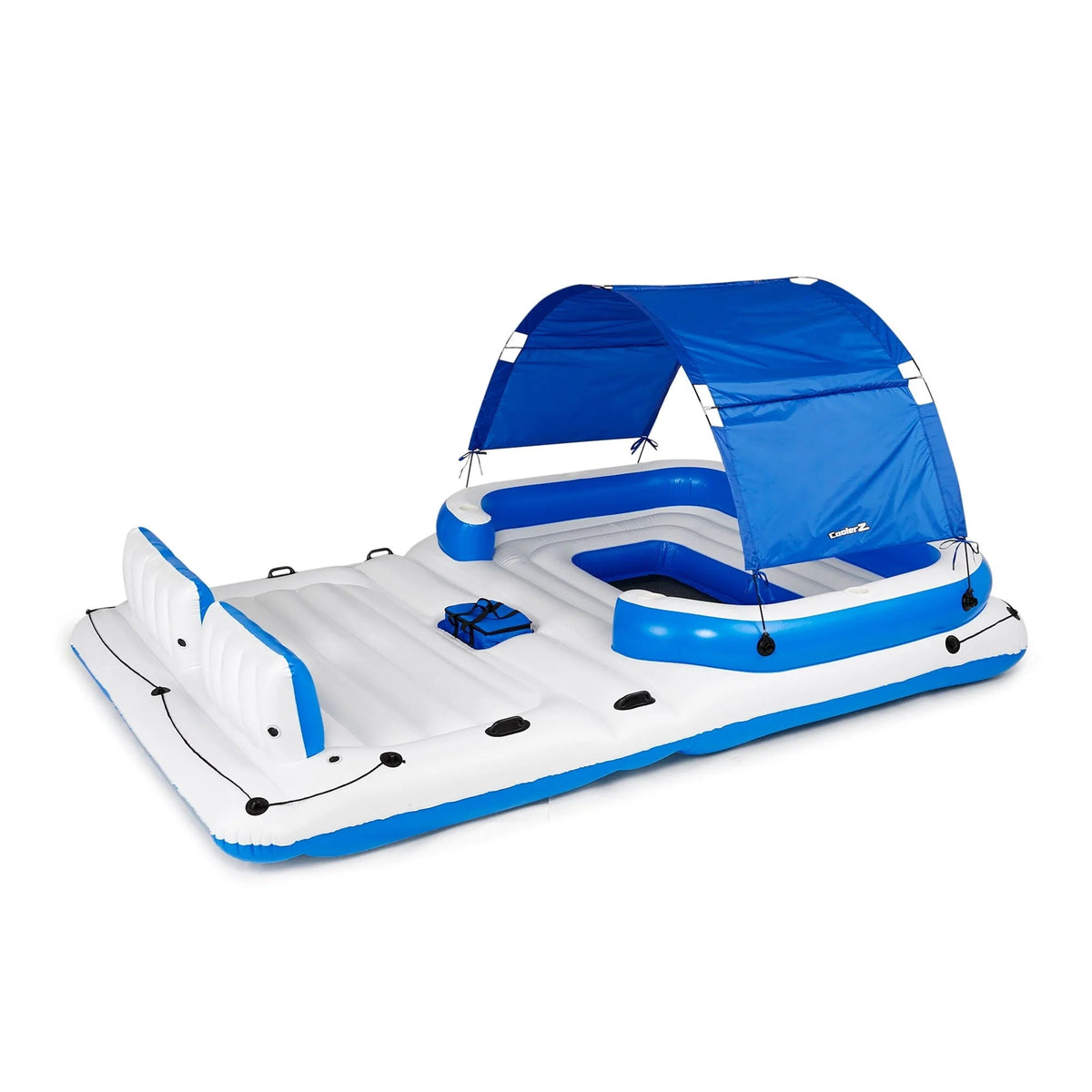 Bestway CoolerZ Tropical Breeze 6-Person Island Raft And Rapid Rider X4 4-Person River Lounger - 153 x 108 inches