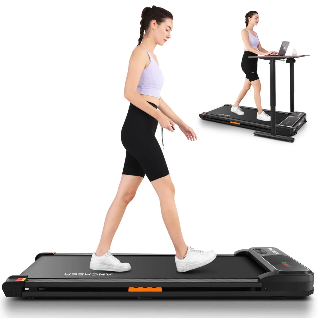 ANCHEER Under Desk Walking Pad Treadmill, 0.6-3.8 MPH, 240 lbs Capacity, 2.5 HP