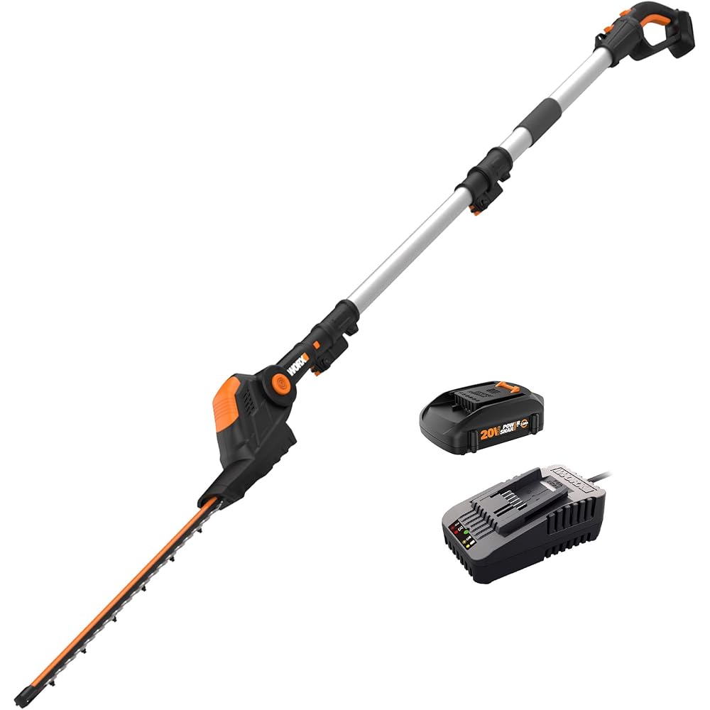 WORX 20V 2-in-1 Attachment Capable Hedge Trimmer, 20 inch - WG252