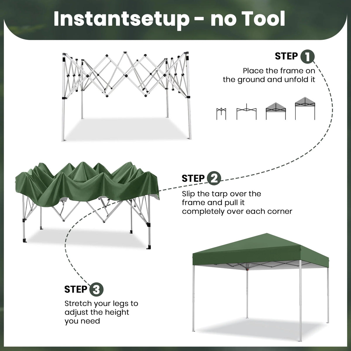 GVDV 10x10 ft Easy Pop Up Outdoor Canopy Tent - Blue