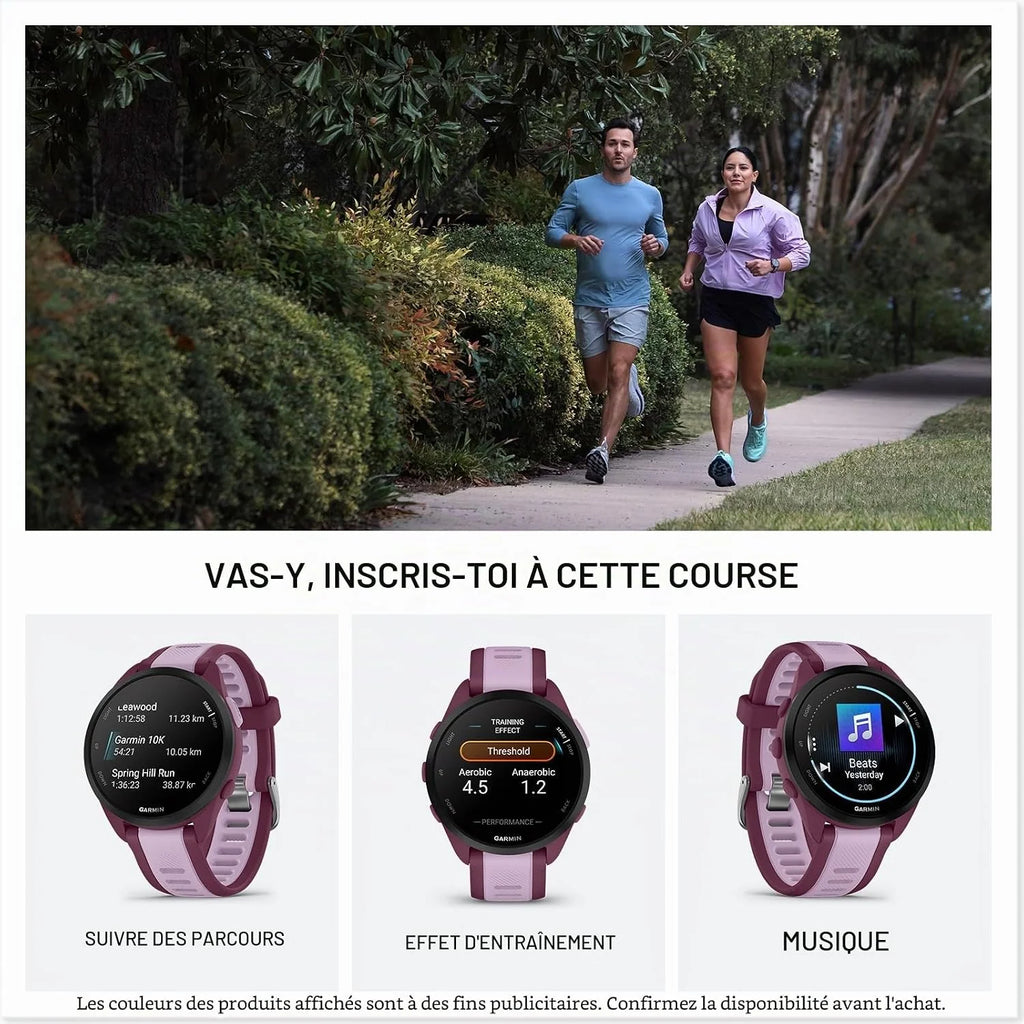 Garmin GPS Running Smartwatch, 43 mm, Music - Forerunner 165 Music