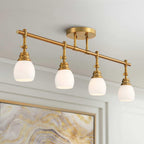 Pro Track 4-Head Wall Or Ceiling Track Light Fixture Kit, Warm Gold - Elm Park