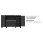 Heavy Duty 61 in. W x 23 in. D 15-Drawer Mobile Workbench With Solid Wood Top