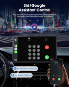 LAMTTO 9 inch Portable Wireless CarPlay Car Stereo With 2.5K Dash Cam, 1080p Backup Camera And 64GB SD Card