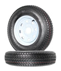 2-Pack ST175/80D13 Trailer Tires On White Spoke Rims - Load Range C, 5-Lug Mounting